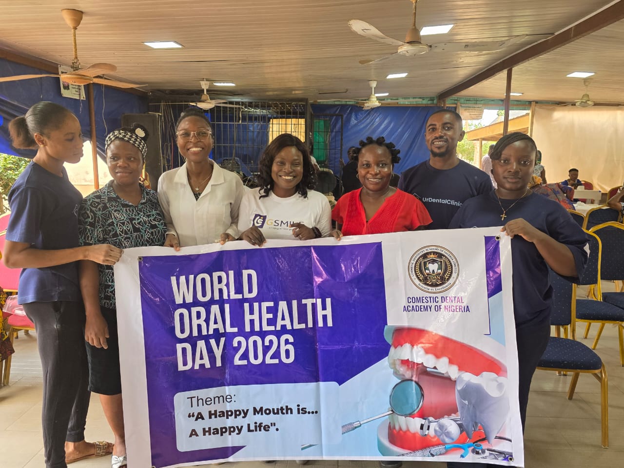 CDAN team at World Oral Health Day 2026 with banner